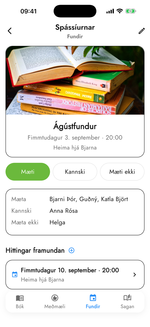 Bókaklúbbshittingur í Plönum: hver mæta