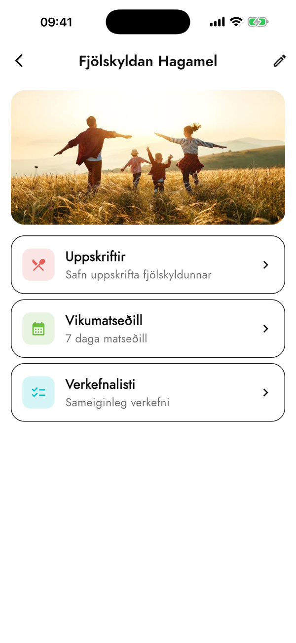 Fjölskyldusvæðið í Plönum: uppskriftir, vikumatseðill og verkefnalisti