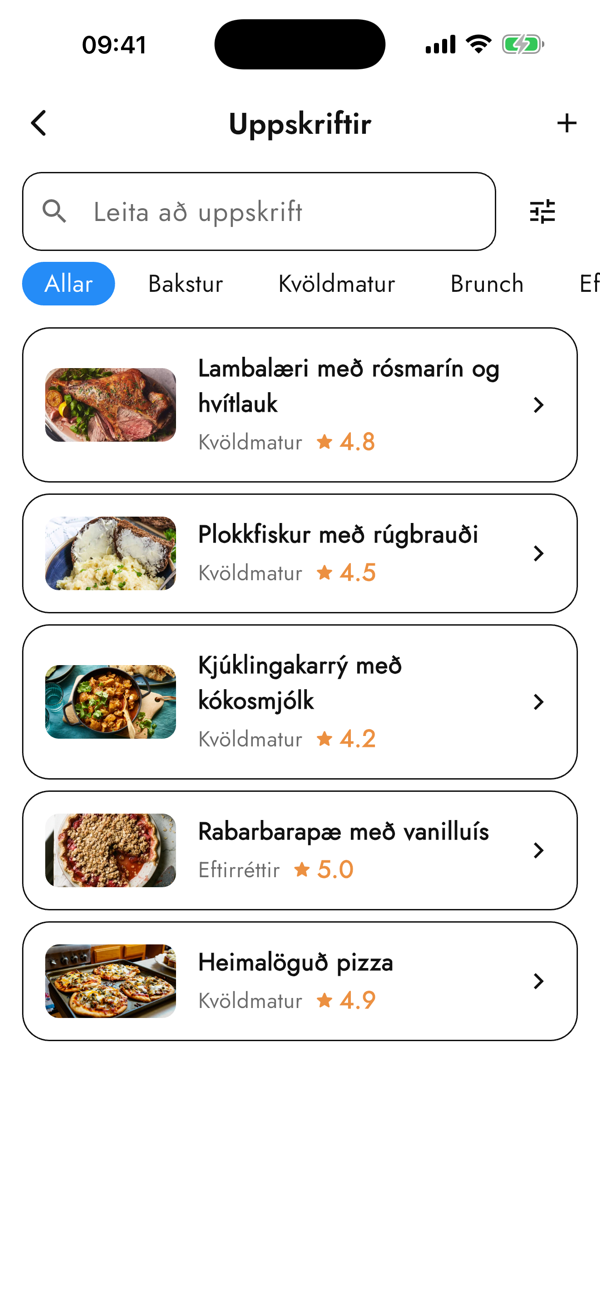 Uppskriftasafn fjölskyldunnar í Plönum